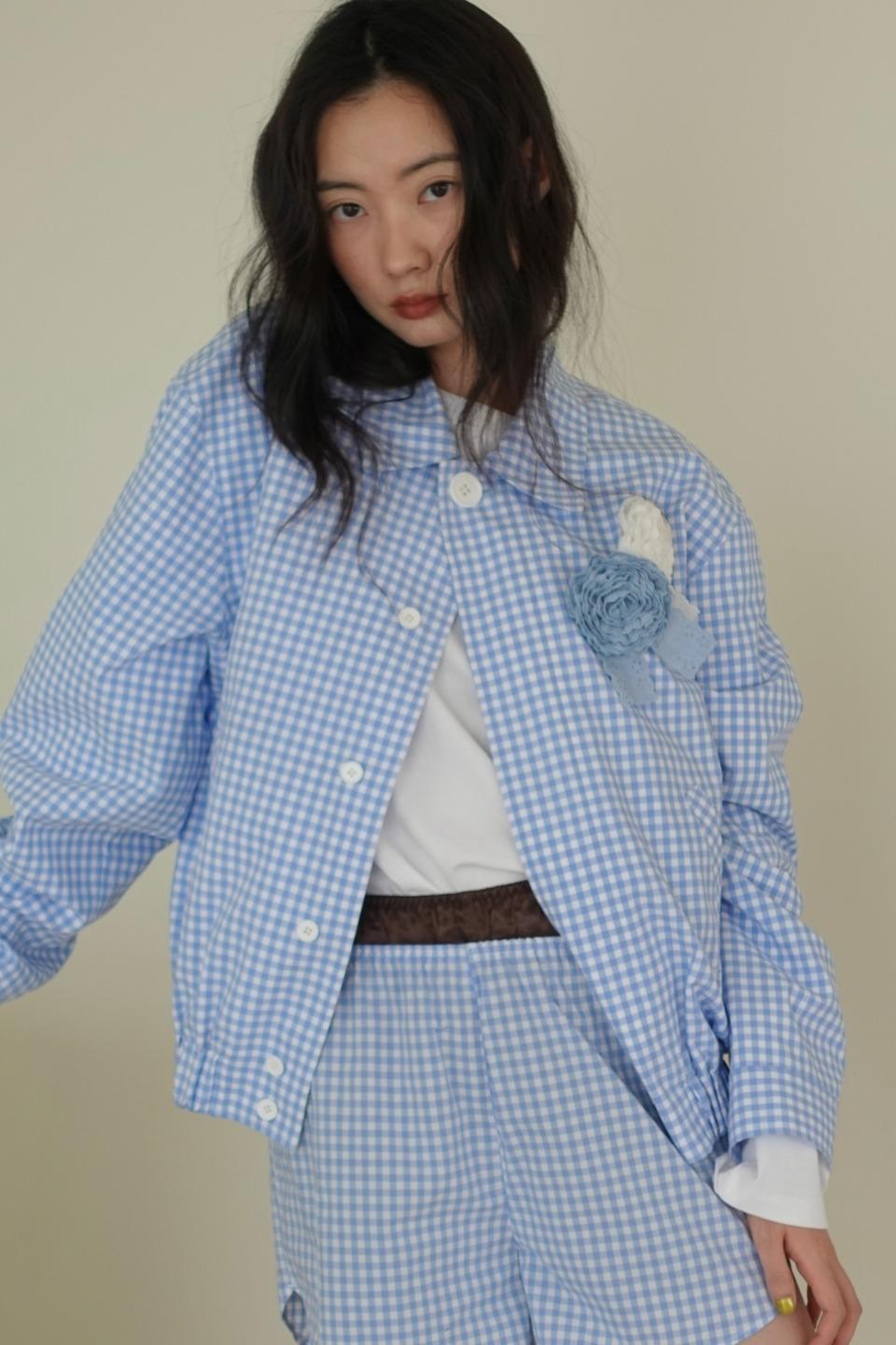 [5월 2일 예약배송] MJ M.C UNISEX, Cotton Check Blouson / Blue