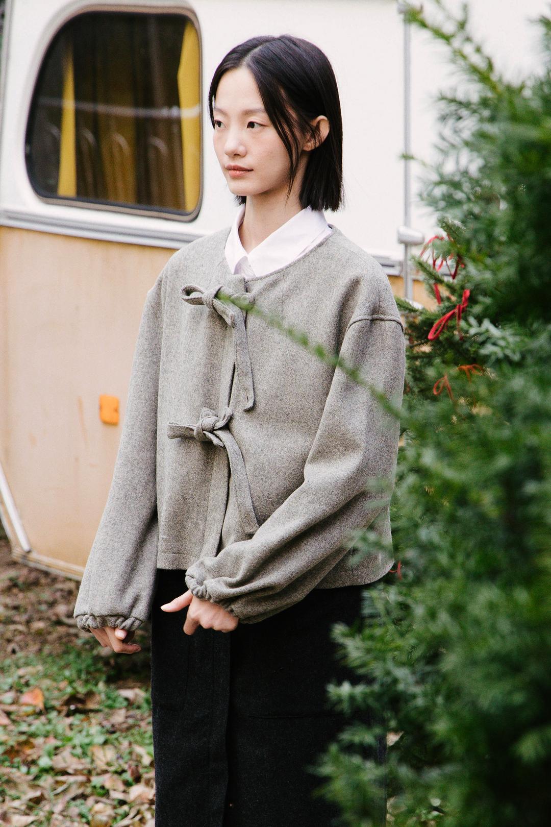 WOOL TWEED RIBBON JACKET