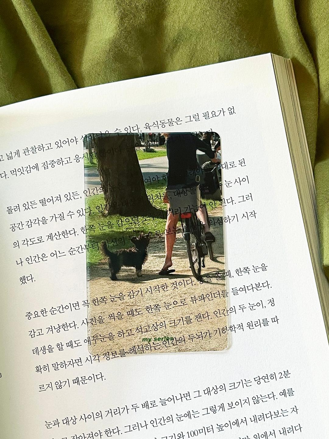 [마이시리즈] 강아지 산책 투명 책갈피