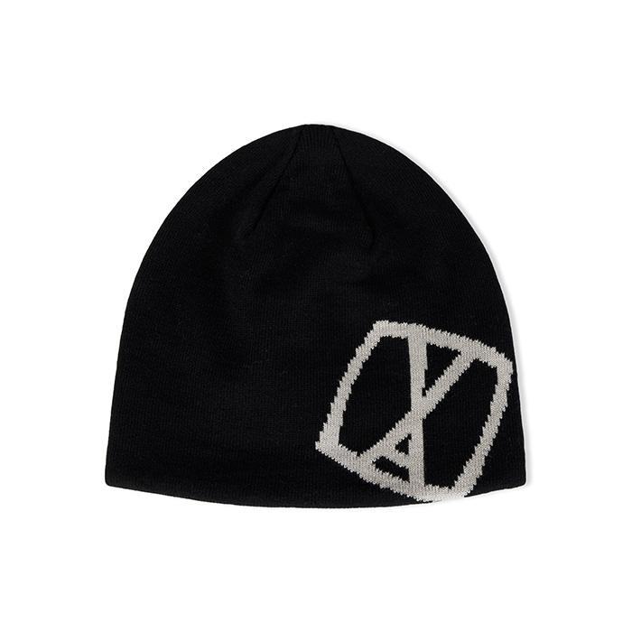 VA 스퀘어 자가드 비니 블랙