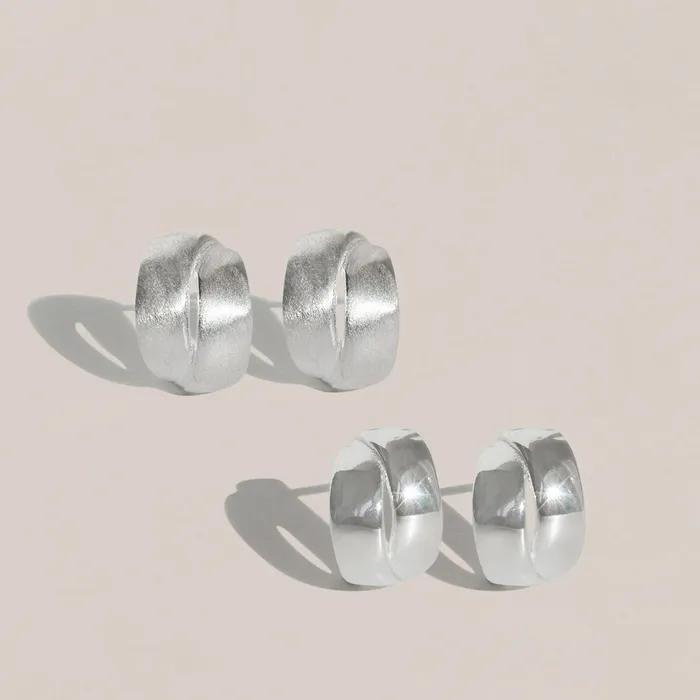 925실버 꼬임 볼드 귀걸이 하엘/ Hael