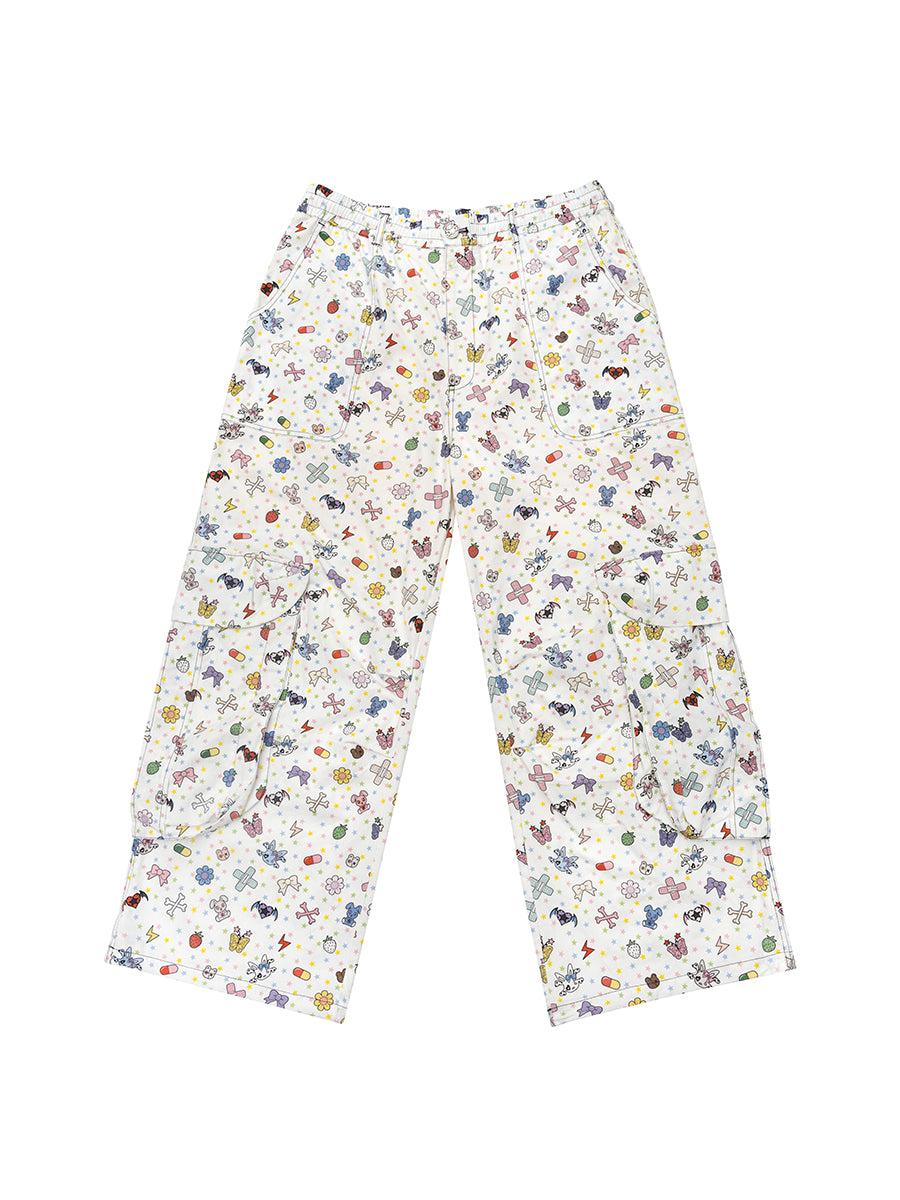 STICKER LOOSE TROUSERS - WHITE / S