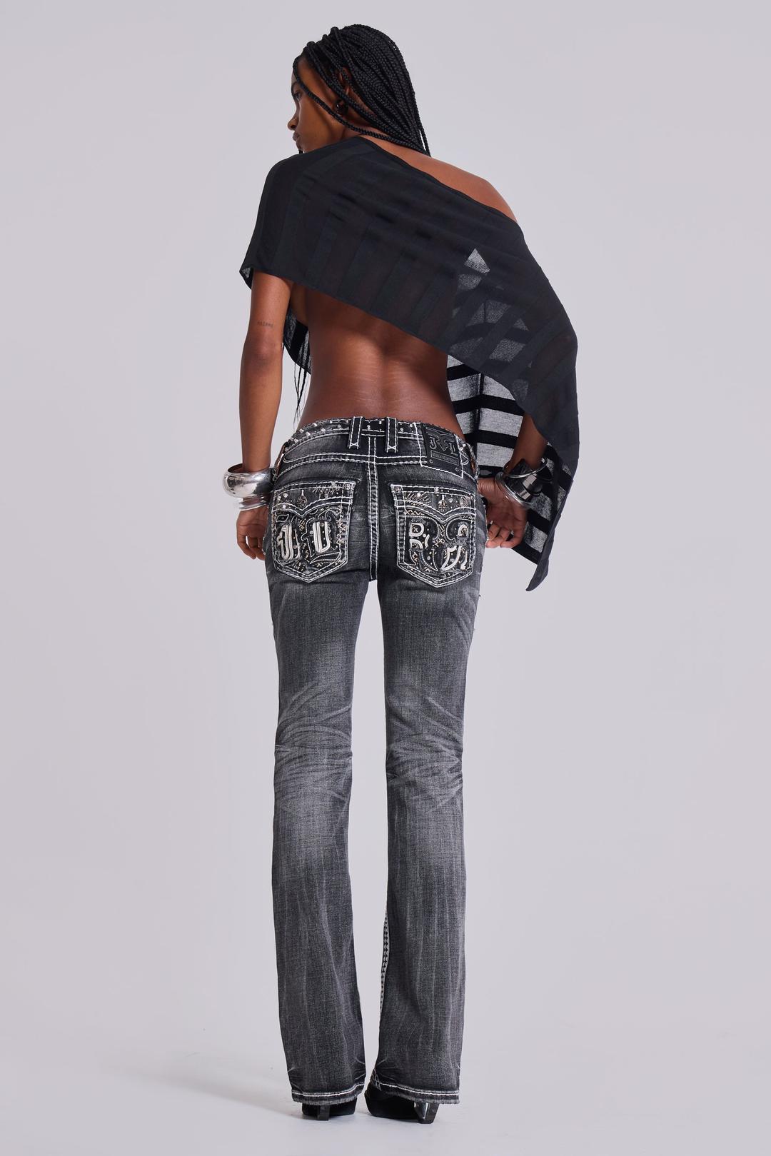 Rock Revival Madison Bootcut Jeans in Washed Black - W28 / Washed Black