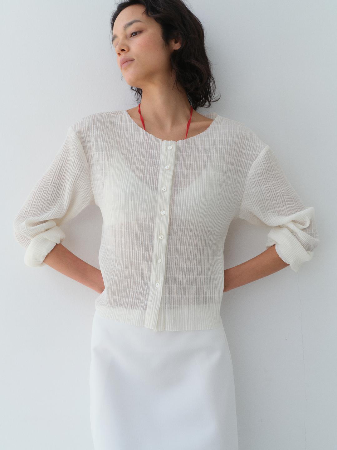 [2차] [Exclusive] Mela pleats blouse (lemon)