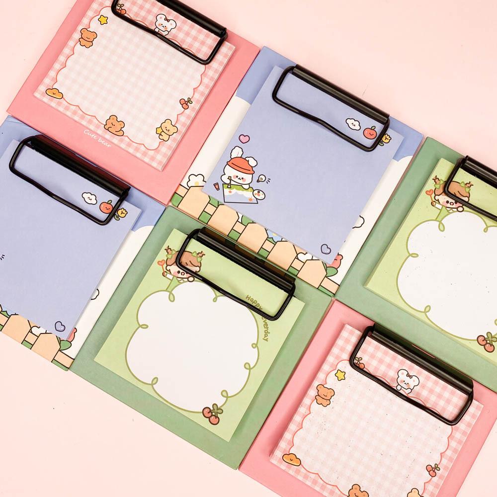 [맙소사잡화점]  캐릭터 떡메모지 클립 보드 세트