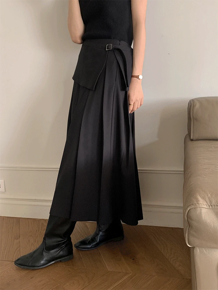 [300장 돌파] 이네스 플리츠 랩 스커트(2color)