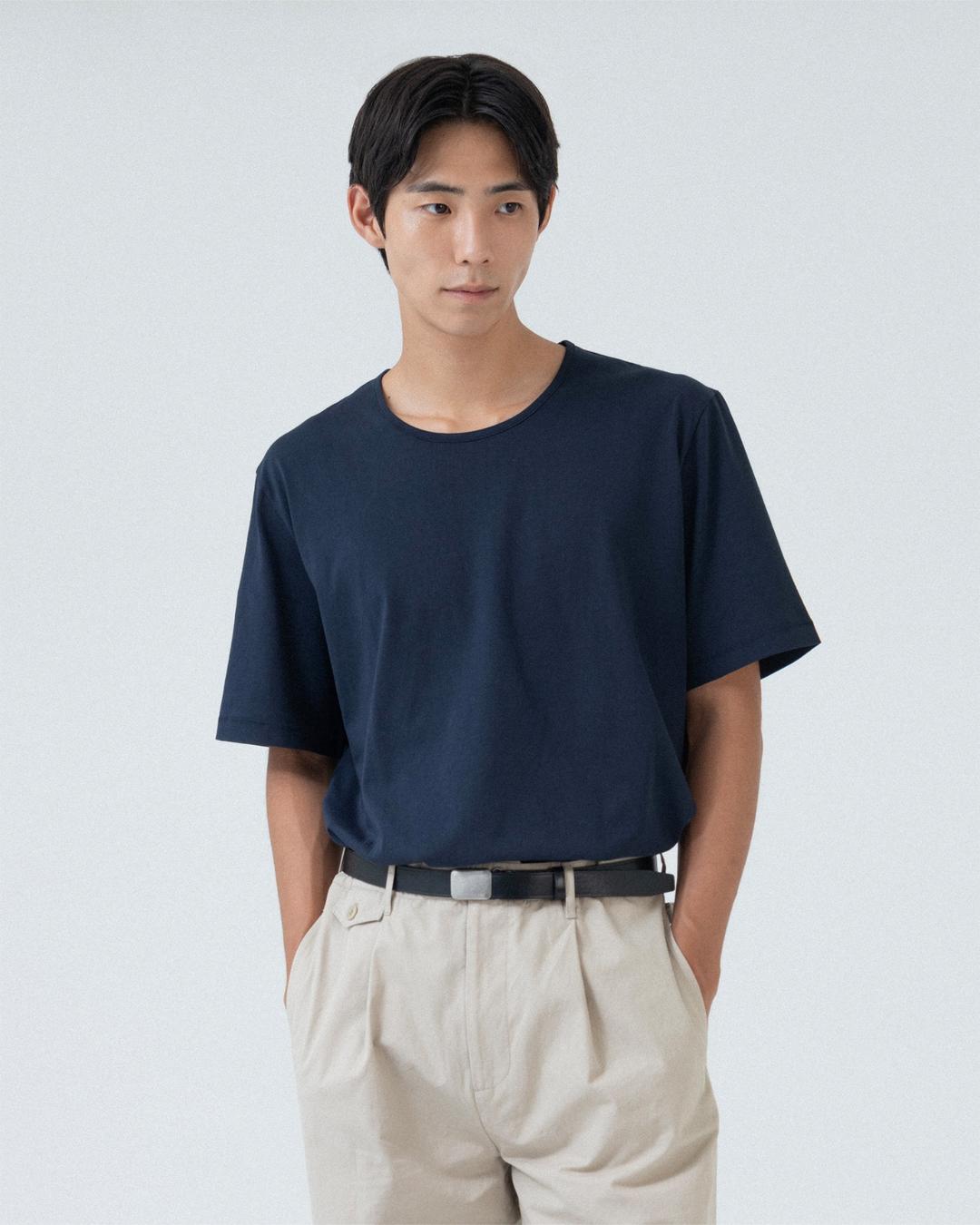 U Neck T Shirt, Dark Navy