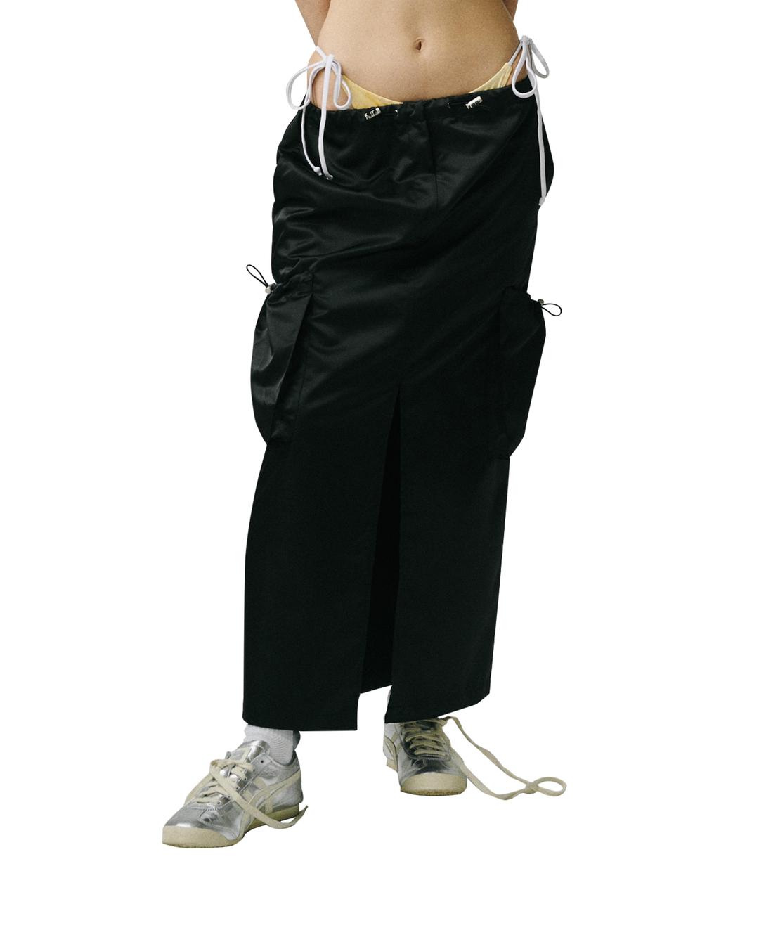 [PLZPROJECT]MAXI CARGO SKIRT, BLACK