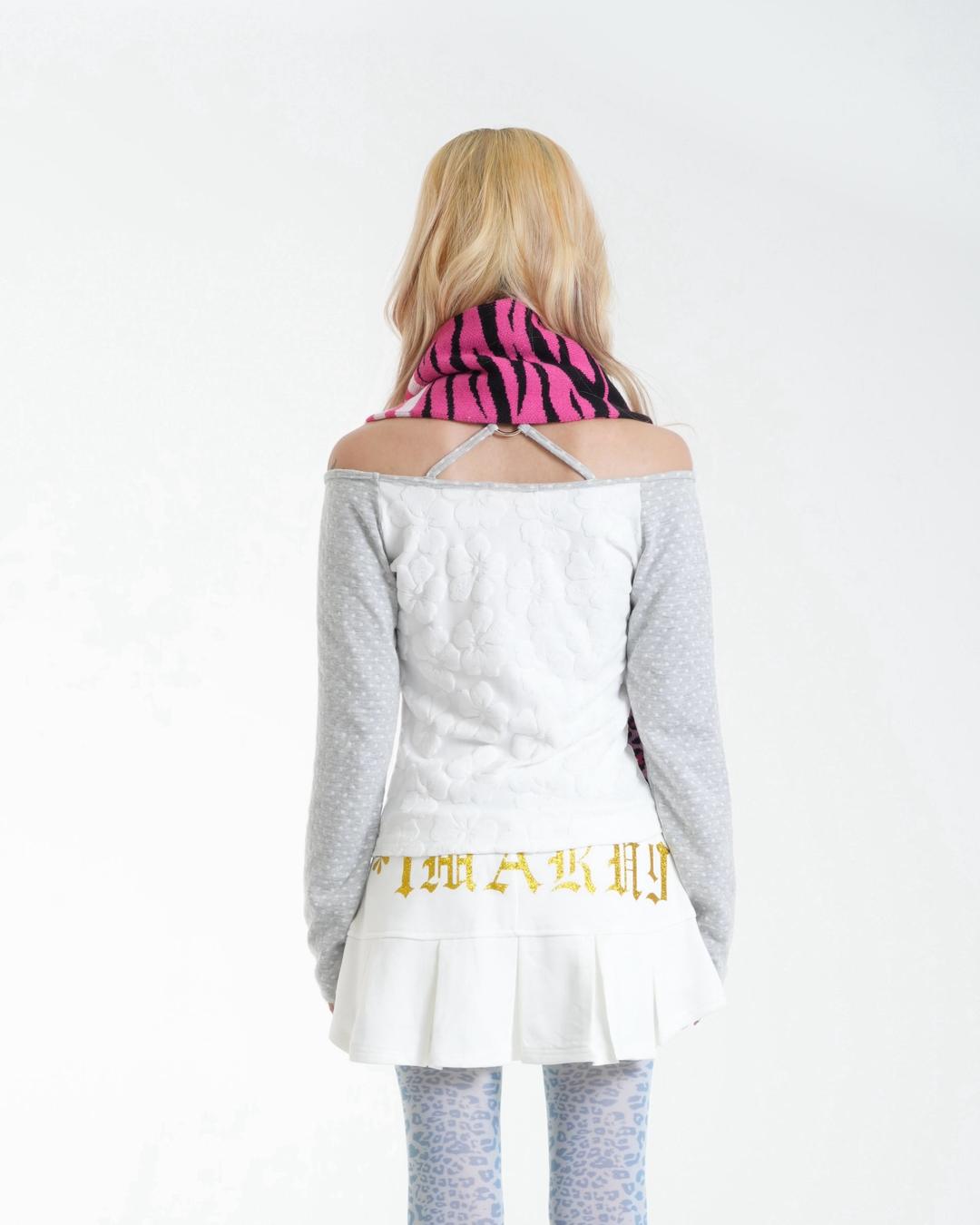 POKLA DOT HIBISCUS LONG-SLEEVE T-SHIRT （WHT）