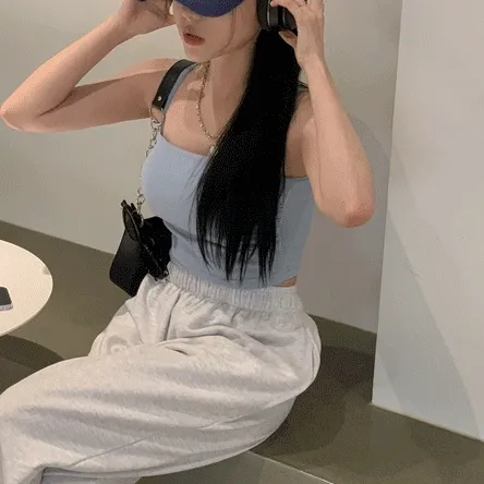 [글램핏/모델소장] 옆 셔링 스퀘어 캡 나시 (5color)