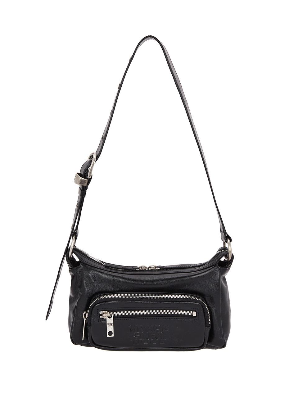 OUTPOCKET HOBO MINI_black glossy plain
