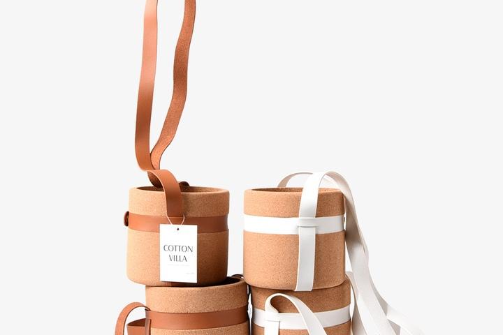 코르크 행잉 화분 커버 벽걸이 바구니 2colors