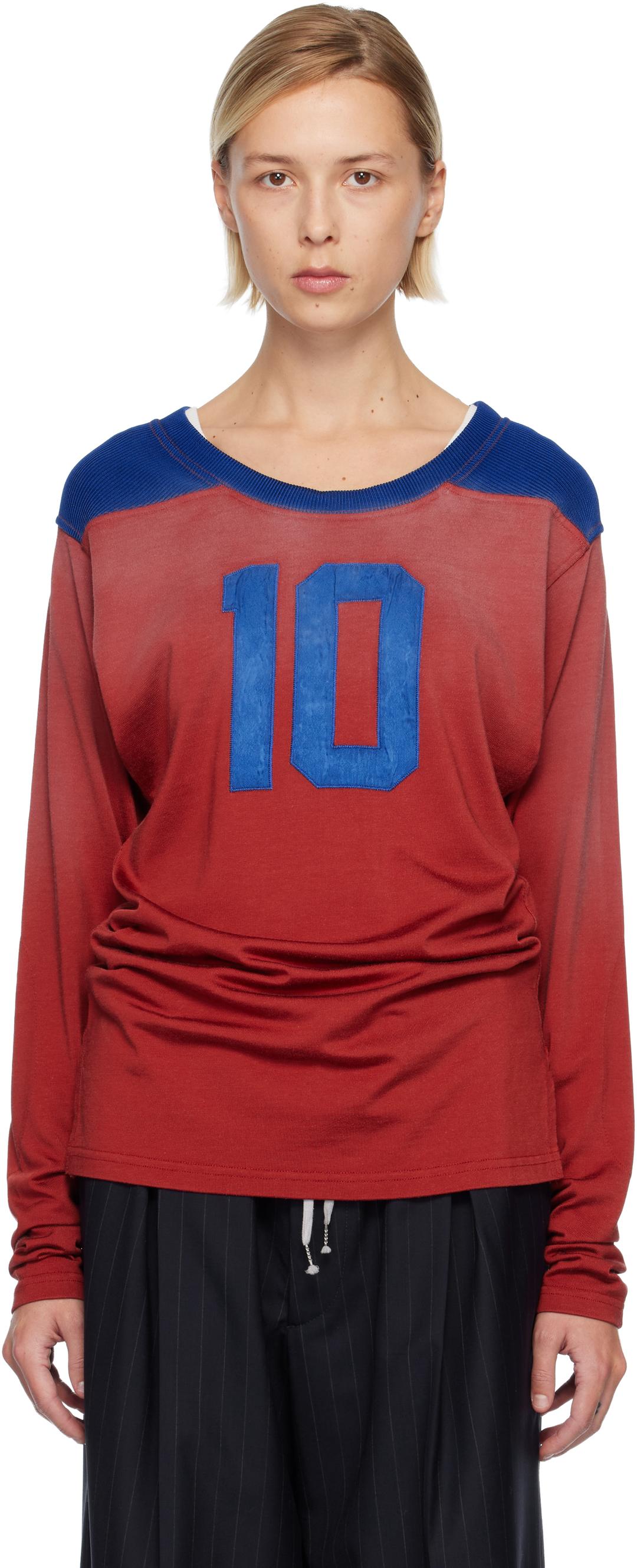 Red & Blue Varsity Long-Sleeved T-shirt