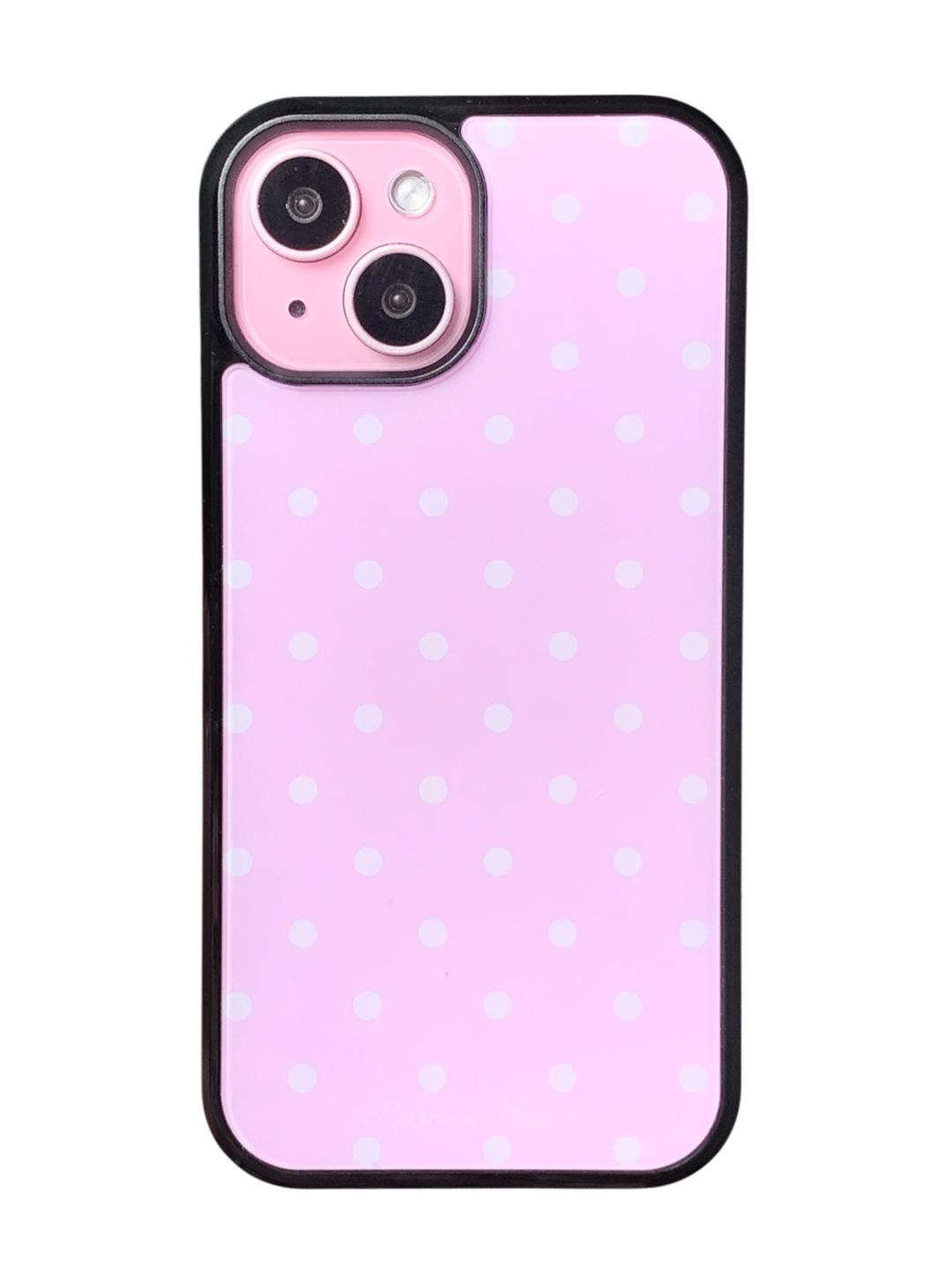Polka dot glass phone case