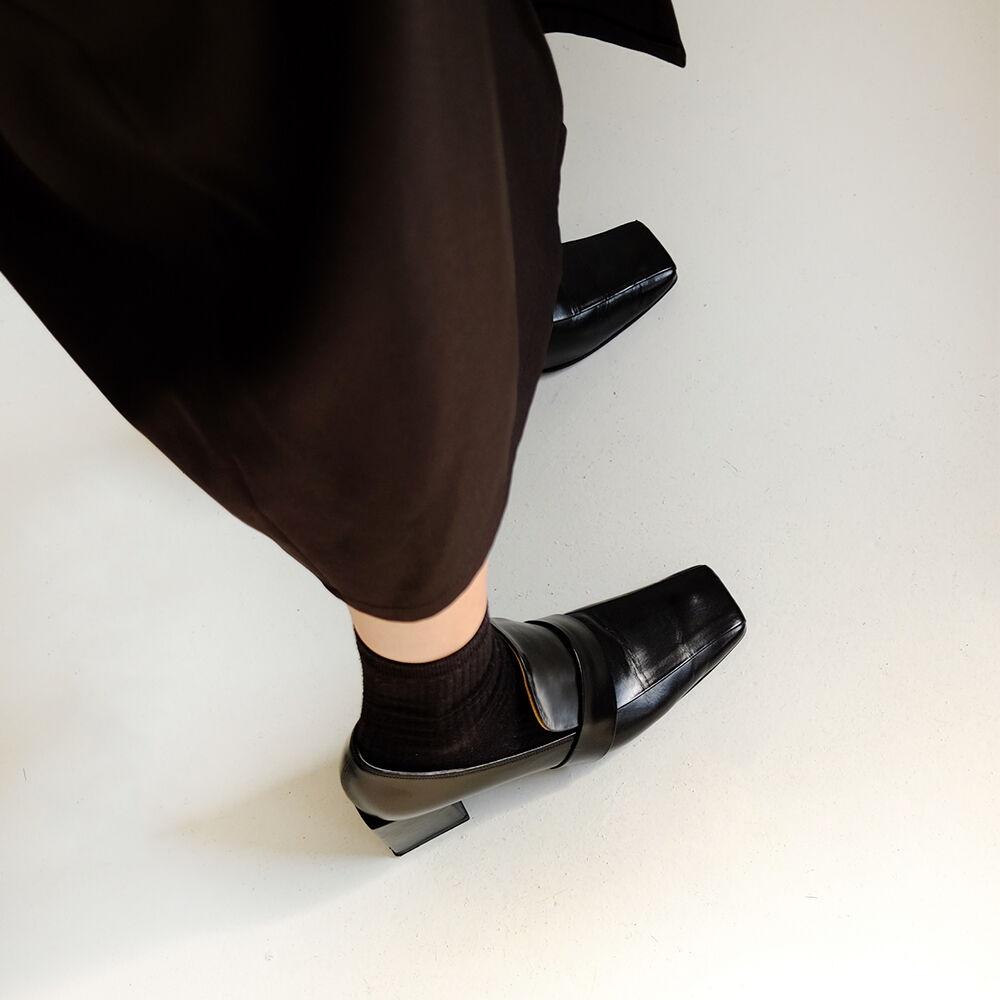 스퀘어코 미들힐 로퍼_bk