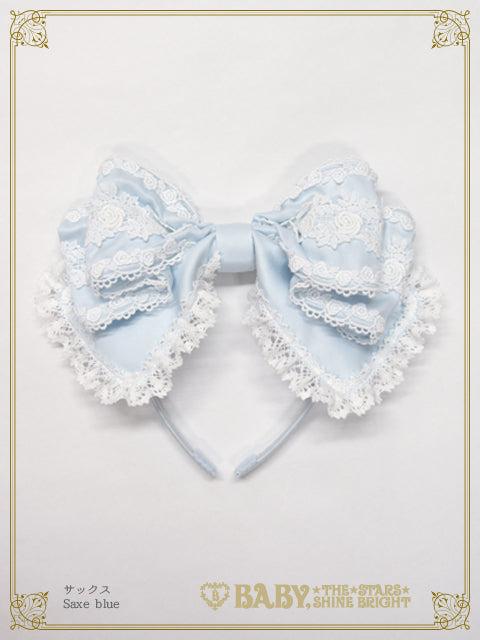 【予約】キャメロンカチューシャ（綿サテン） - サックス Saxe blue