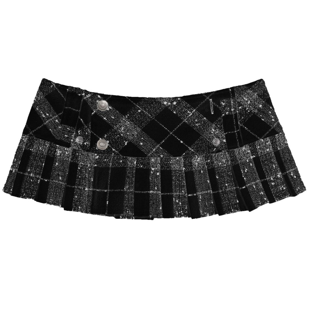 Micro mini pleats skirt (Black)