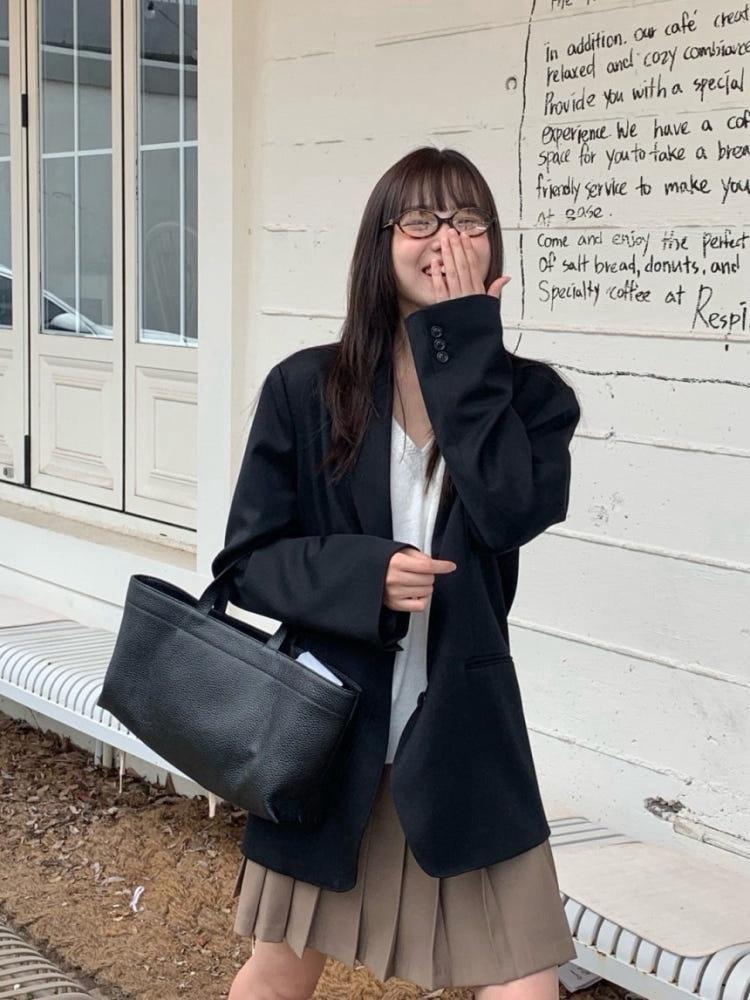 버터프레즐마켓 베르가못 멜번 자켓, 울 오버핏 싱글 하객룩 오피스룩 자켓