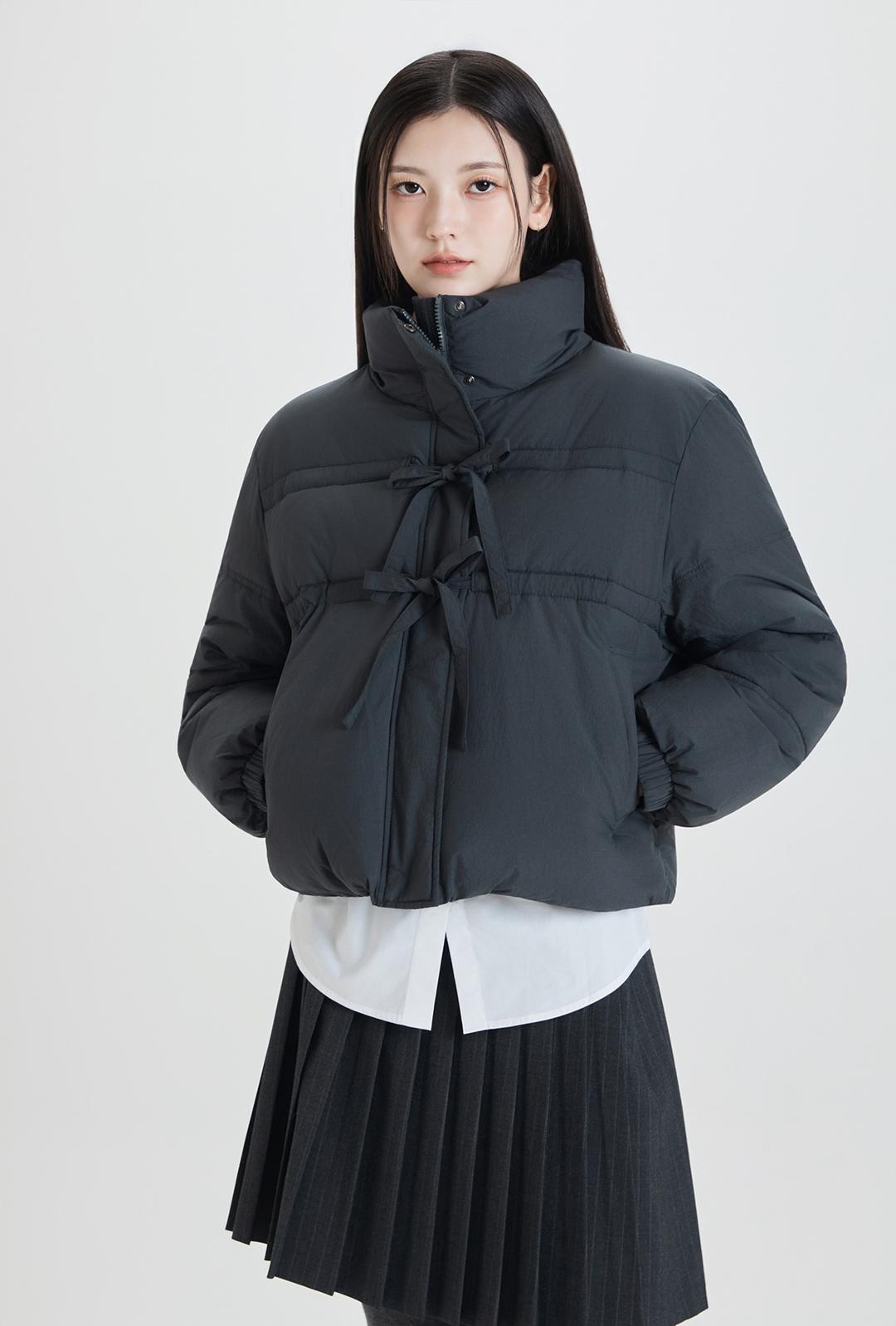 하이넥 리본 숏패딩_MIWJPFV01G