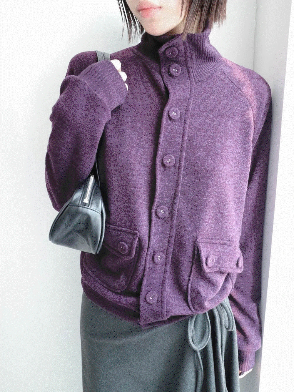 마조 하이넥 니트 가디건(3colors)