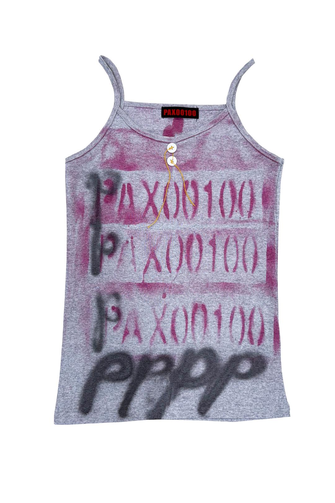 PPP BUTTONS GREY SLEEVELEES TOP