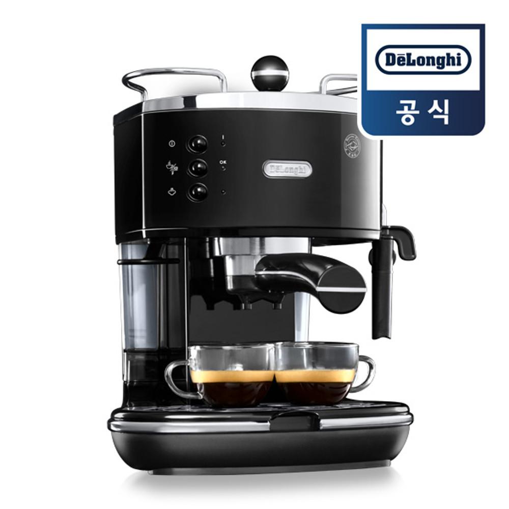 [드롱기] 아이코나 빈티지 반자동 커피머신 블랙 ECO311.BK
