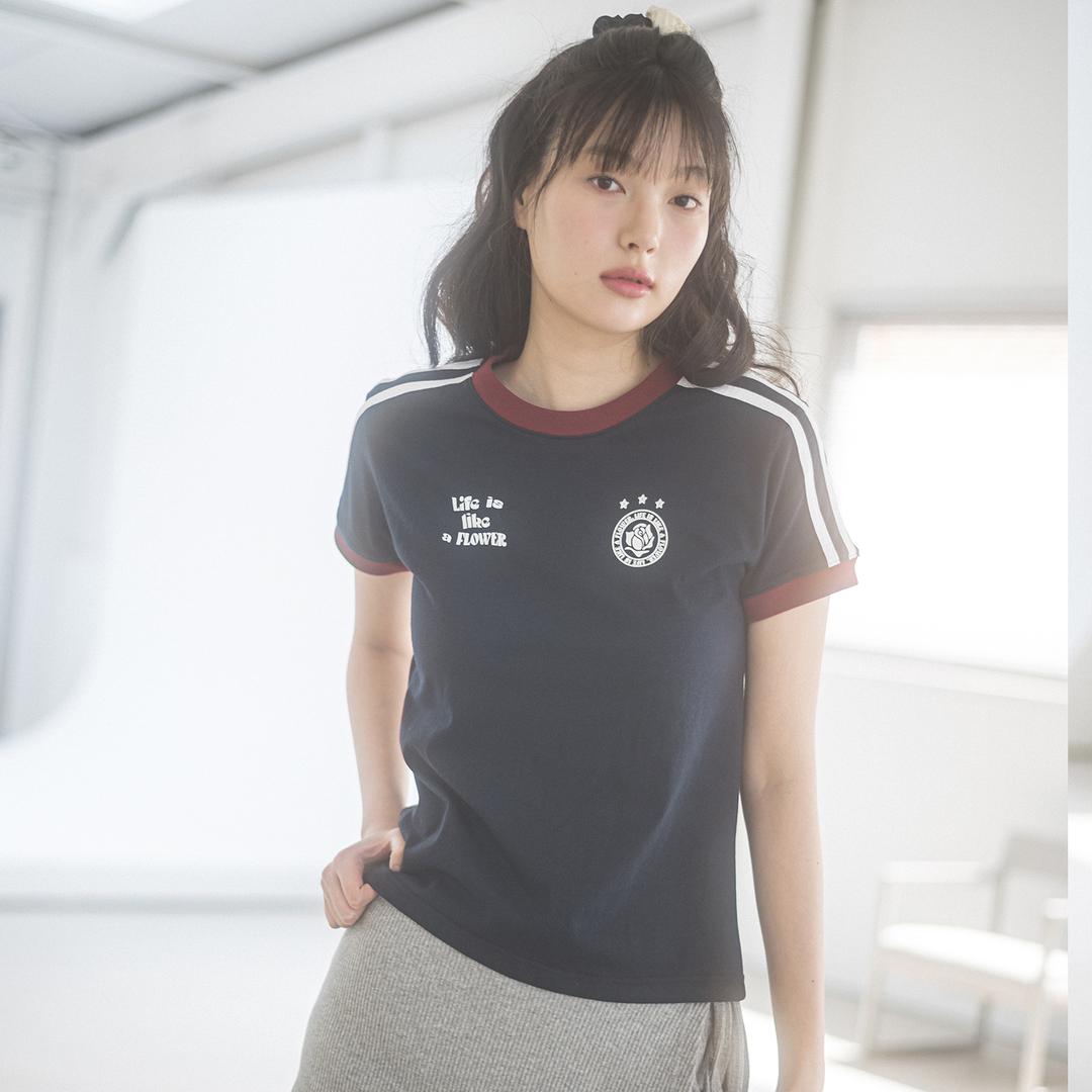 COLOR BLOCK W LLF S/S TEE(NAVY)