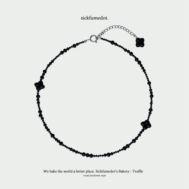 [식품닷/N] Truffle 1 Necklace 오닉스 블랙목걸이
