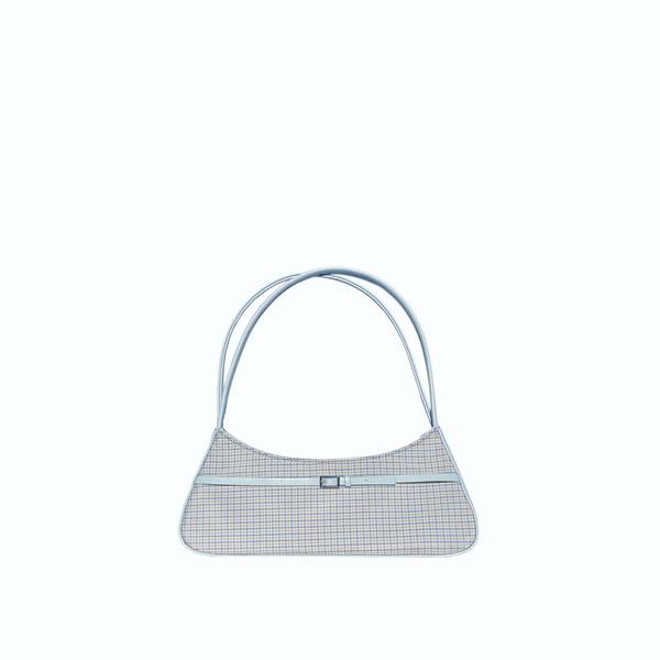 [신규가입시 15% 할인쿠폰 지급] Mini Buckle Small Baguette  미니버클 스몰 바게트백 - Checkered Cloud Blue