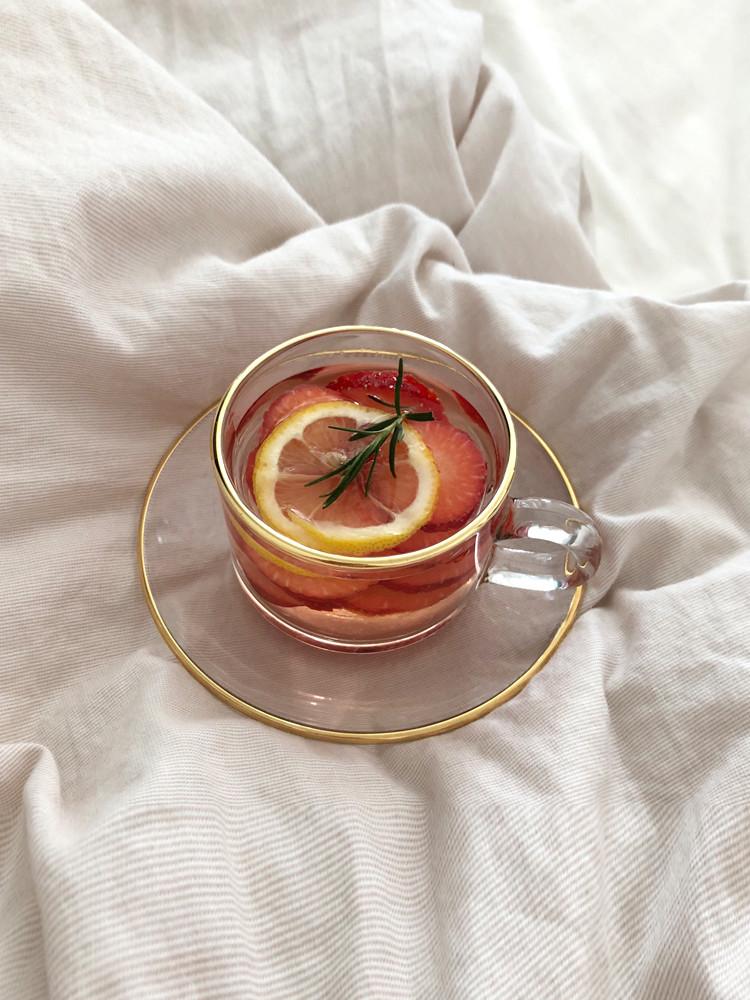 [루키코마니] 골드림 유리 찻잔 커피잔 세트 200ml