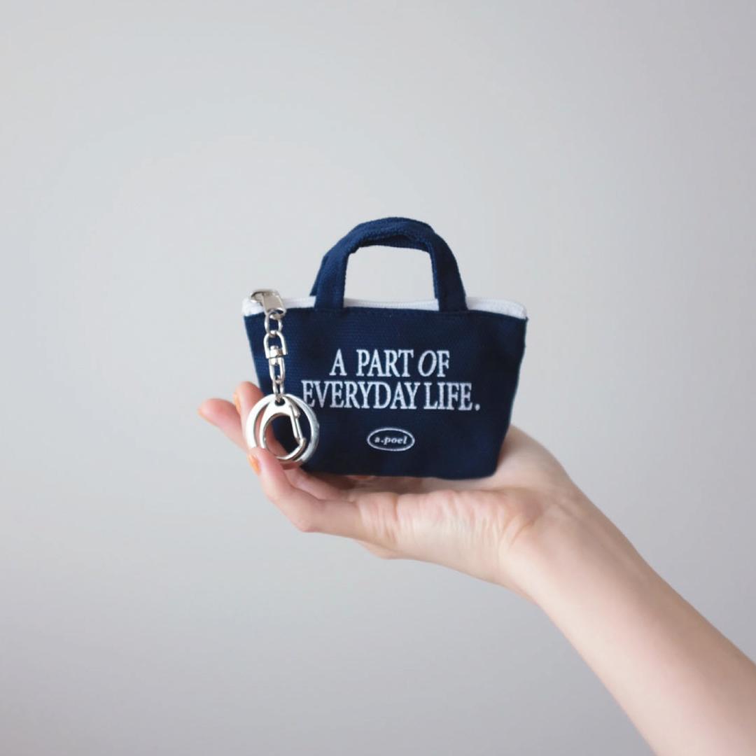 Tiny tote bag [navy] 타이니 토트백 네이비(파우치 키링)