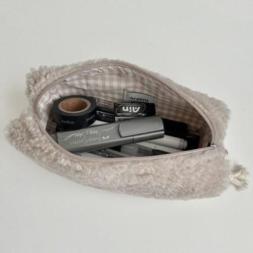 Argent square pencil case - Fur beige