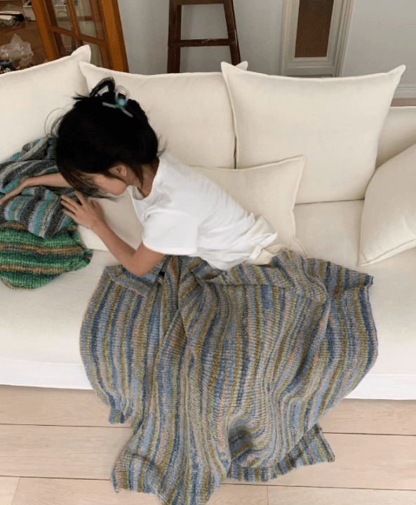 3colors 부들 소파 담요 블랭킷