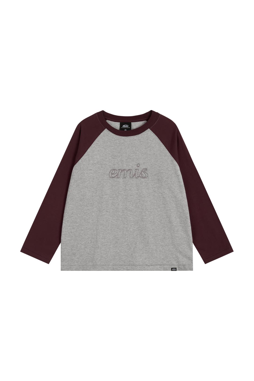(W) 3/4 SLEEVE RAGLAN T-SHIRT-MELANGE GRAY