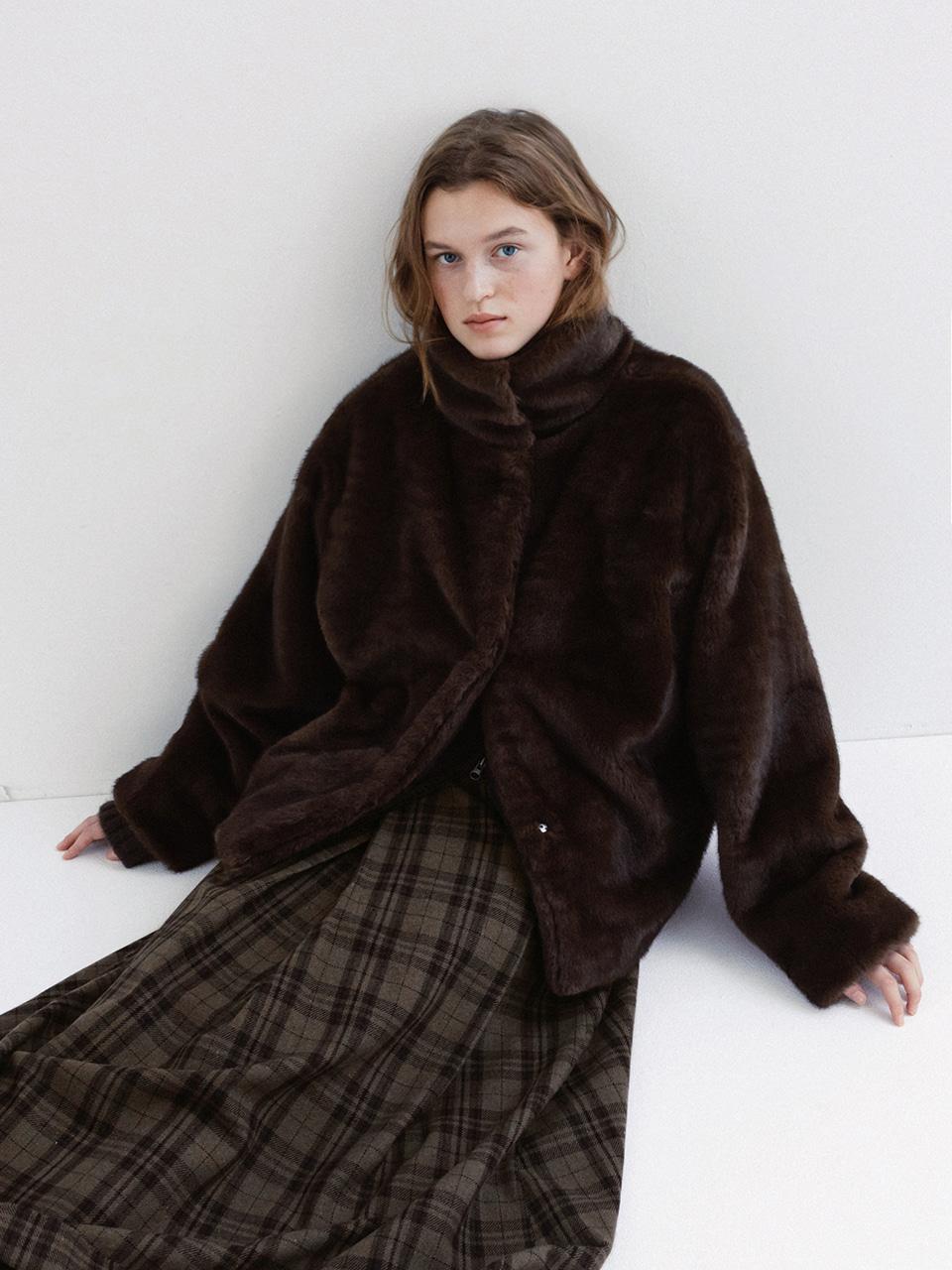 2way fur coat (brown)