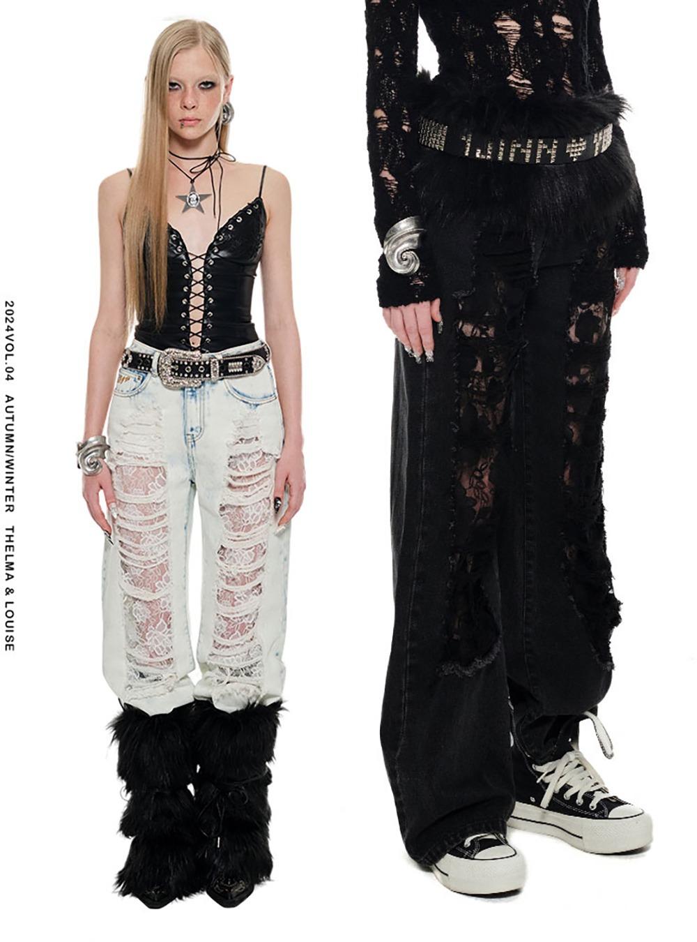 Distressed Niche Straight Washing Pants