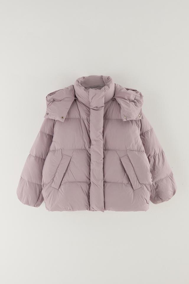 오버핏 후드 덕 다운 패딩 LAVENDER
