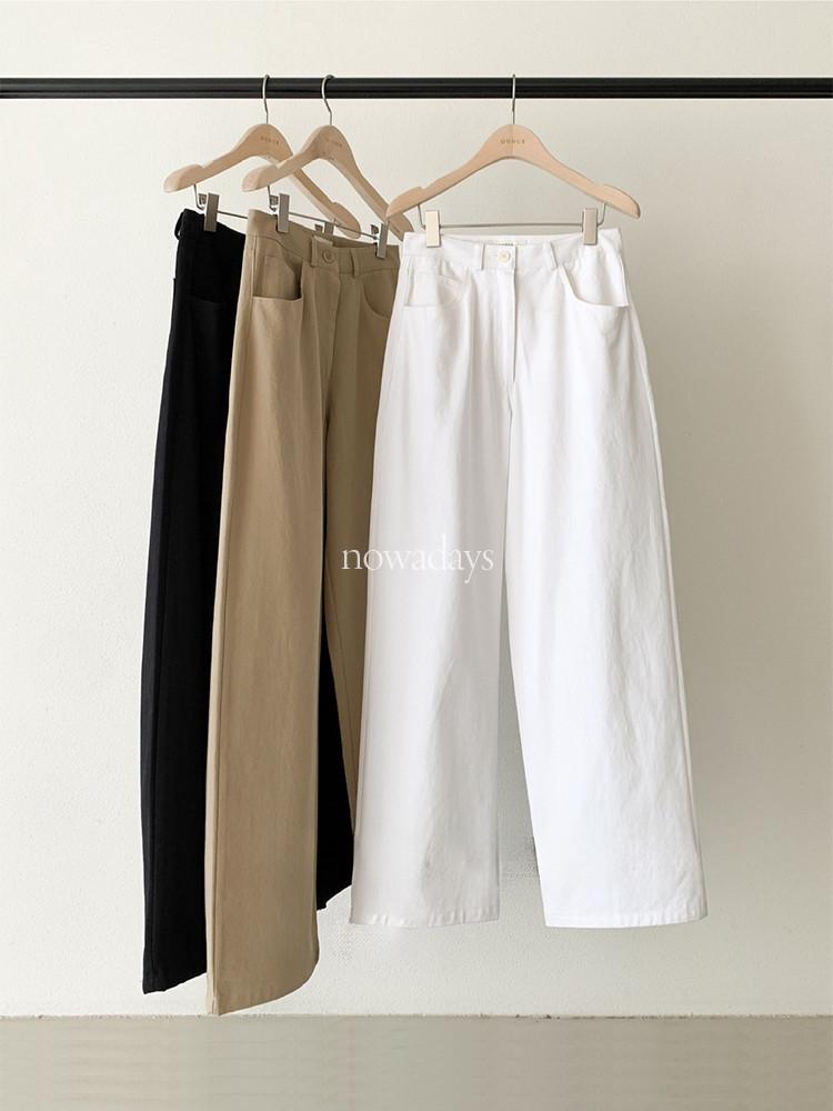 OUNCE 온스 내추럴 와이드 코튼 팬츠 일자 데일리 바지