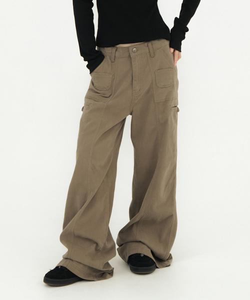 MINI POCKET WIDE COTTON PT BEIGE