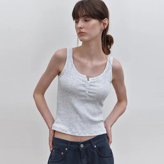 Button sleeveless (light melange)
