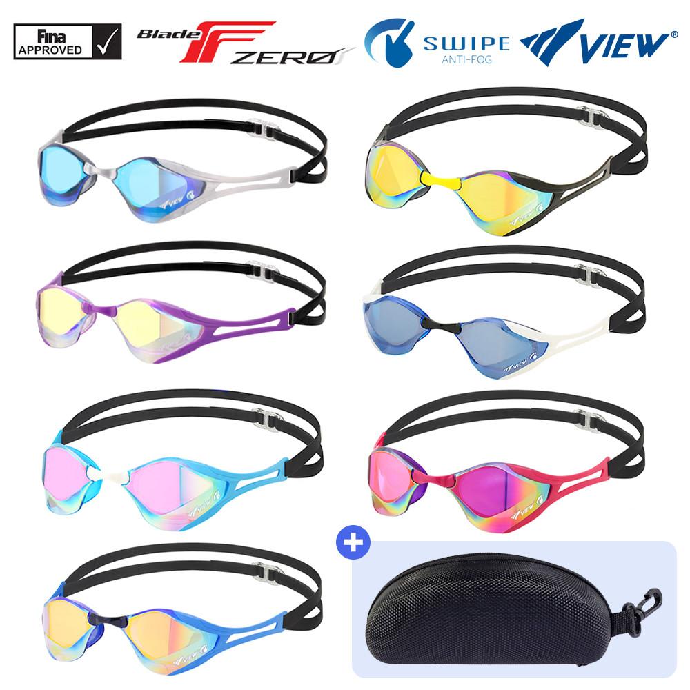 경기용 수경 뷰 블레이드F 제로 V128SAM 노패킹 미러 물안경+수경케이스 수영용품
