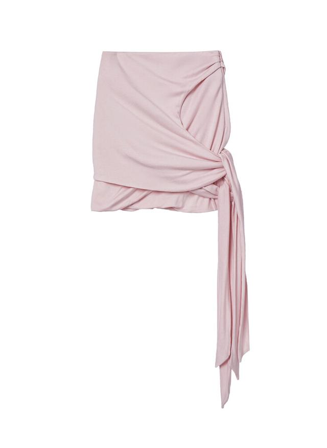 TIE-UP MINI SKIRT, PINK
