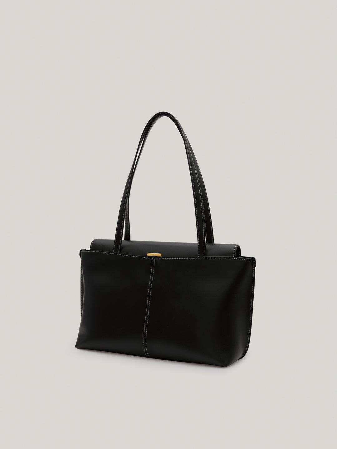 PANIER FLAP BAG (SOFT BLACK)