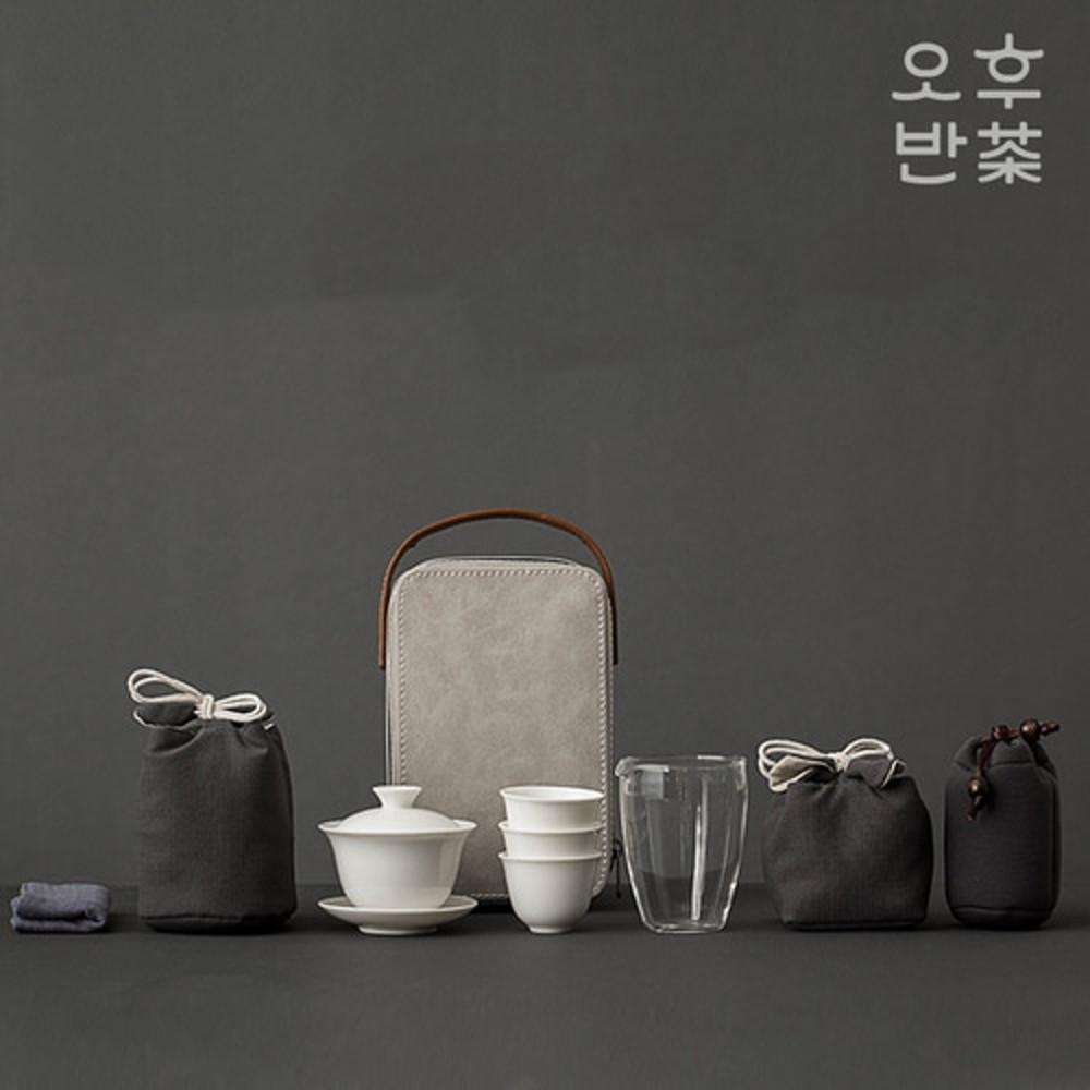 심플 휴대용 파우치 개완 다도 세트 개완배 화사 다도 보이차 전통 차선 차판 공도배