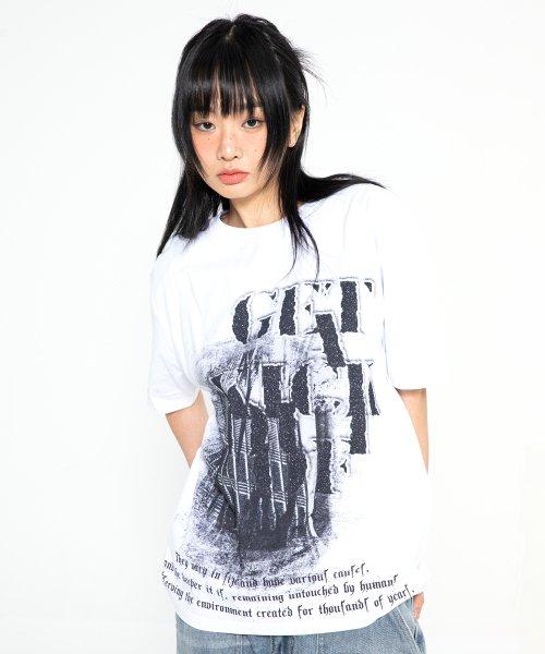 XTT067 케이브 프린트 반팔 티셔츠  (WHITE)