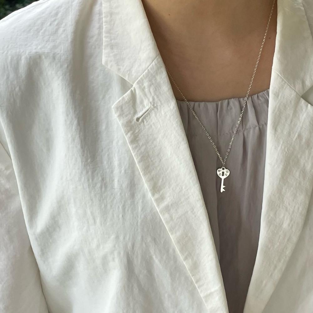 실버925 heart key necklace 하트 열쇠 팬던트 목걸이 데일리 심플 롱목걸이