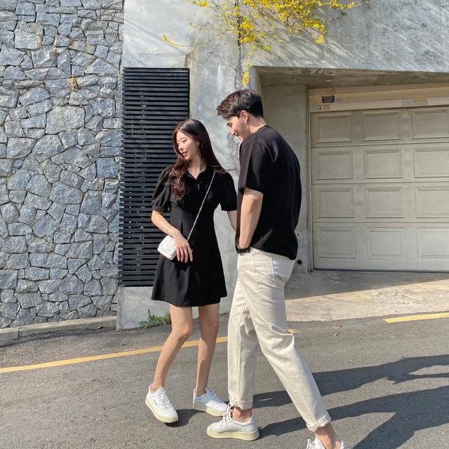 [당일출고-블랙] 모리 원피스 n 모니카 카라니트 (black) 커플룩 시밀러룩