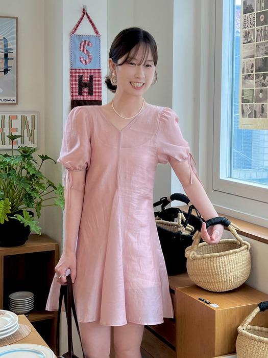 [마지막리오더] SOFT V-NECK CHIFFON MINI DRESS (2COLOR)