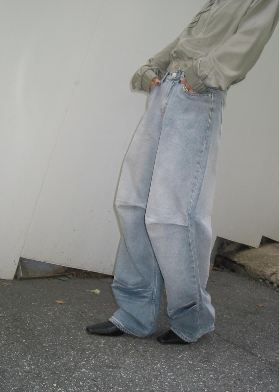 Pintuck Point Wide Denim