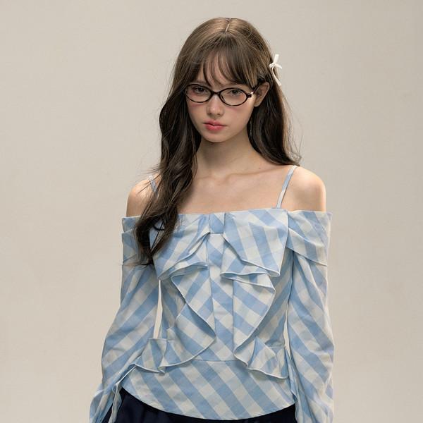 Detachable Sleeve Ribbon Off-shoulder Shirt